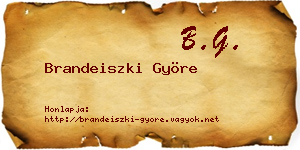 Brandeiszki Györe névjegykártya
